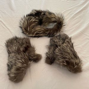 Genuine Fox Fur Mittens and Ear Cover